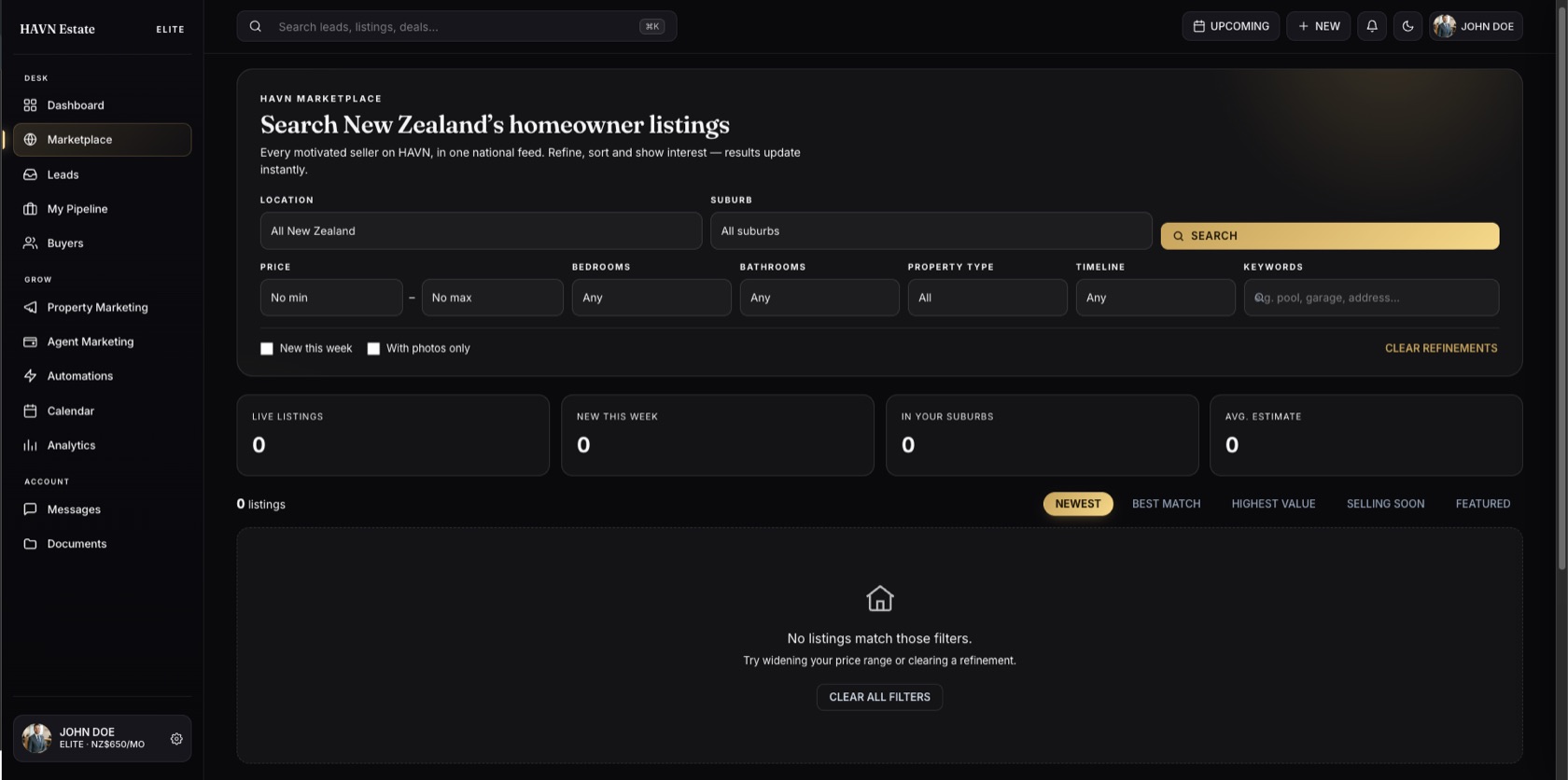 HAVN OS · Marketplace